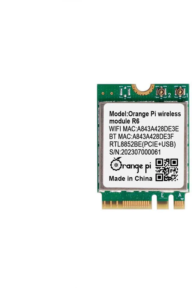 Main image of Orange Pi 5 Plus WiFi 6 Module Wireless Card 1201Mbps PCIe Wi-Fi6+BT5.2, Wireless Module R6 Support WiFi Bluetooth Compatible with Orange Pi 5 Plus Singble Board Computers