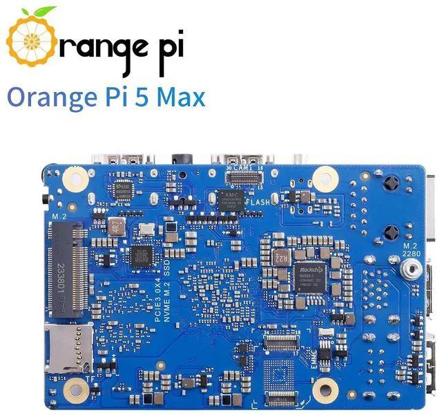 Alt view image 3 of 7 - Orange Pi 5 Max 8GB RAM LPDDR5 Rockchip RK3588 Development Board, 8K Video Decoding 2.4GHz Frequency M.2 PCIE 2.5G LAN Wi-Fi 6E+BT 5.3/BLE Orange Pi 5 MAX Single Board Computer
