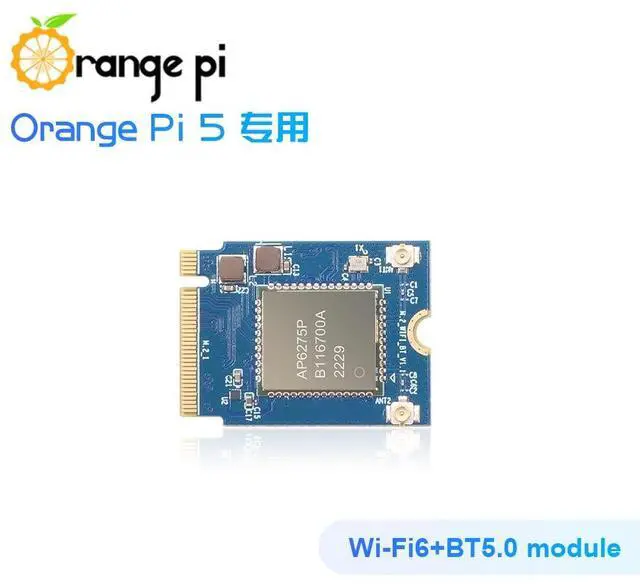 Alt view image 2 of 7 - Orange Pi 5 PCIe Wi-Fi6, BT5.0 Module, Support BLE, Wi-Fi, 2T2R 802.11 ax/ac/a/b/g/n Only Compatible with Orange Pi 5 Singble Board Computers