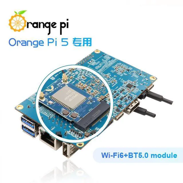Alt view image 6 of 7 - Orange Pi 5 PCIe Wi-Fi6, BT5.0 Module, Support BLE, Wi-Fi, 2T2R 802.11 ax/ac/a/b/g/n Only Compatible with Orange Pi 5 Singble Board Computers
