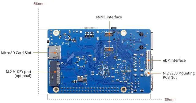 Alt view image 4 of 7 - Orange Pi 3B 8G V2.1 Version RK3566 Quad Core 64 Bit Single Board Computer, 1.8 GHz Frequency WiFi Bluetooth Open Source Board Run Orange Pi OS, Android, Debian, Ubuntu, OpenHarmony (Pi 3B 8GB)