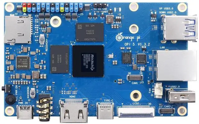 Main image of Orange Pi 5 8G Rockchip RK3588S 8 Core 64 Bit Single Board Computer, 2.4GHz Frequency Open Source Development Board Mini PC Desktop Run Orange Pi OS, Android12, Debian11