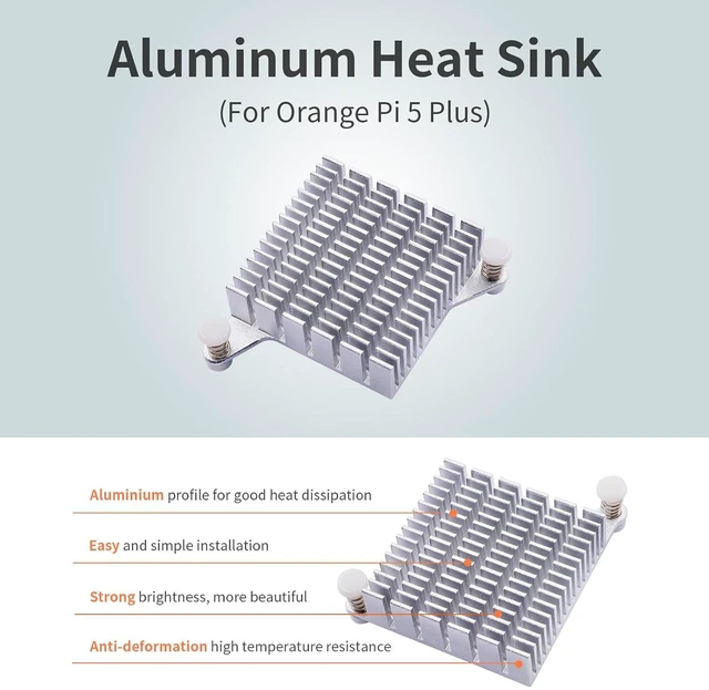 Alt view image 3 of 7 - Orange Pi 5 Plus Aluminum Heat Sink, Only Compatible Orange Pi 5 Plus and Orange Pi 5 V1.3.2 Single Board Computer