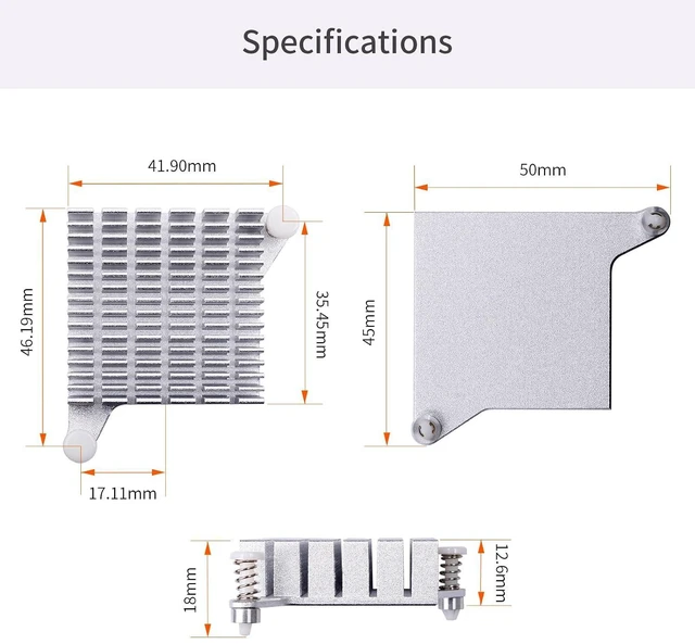 Alt view image 2 of 7 - Orange Pi 5 Plus Aluminum Heat Sink, Only Compatible Orange Pi 5 Plus and Orange Pi 5 V1.3.2 Single Board Computer