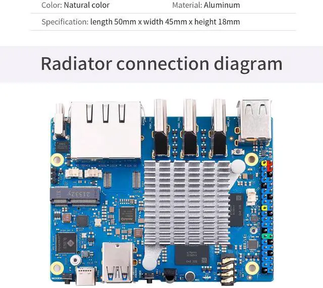 Alt view image 5 of 7 - Orange Pi 5 Plus Aluminum Heat Sink, Only Compatible Orange Pi 5 Plus and Orange Pi 5 V1.3.2 Single Board Computer