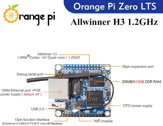 Alt view image 5 of 6 - Orange Pi Zero LTS AllWinner H3 512MB Quad-Core, Open-Source Single Board Computer, Run Android, Ubuntu, Debian Image