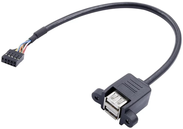 Main image of Generic Orange Pi 5 Pro USB 2.0 to Serial (9 Pin) Converter Cable, Motherboard 9 Pin to USB2.0 Two-Port Extension Series Cable Compatible with Orange Pi 5 Pro