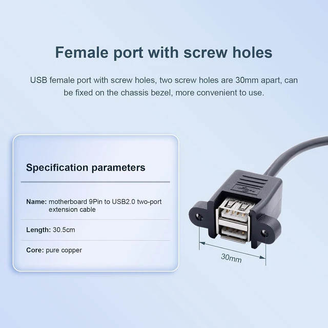 Alt view image 5 of 7 - Generic Orange Pi 5 Pro USB 2.0 to Serial (9 Pin) Converter Cable, Motherboard 9 Pin to USB2.0 Two-Port Extension Series Cable Compatible with Orange Pi 5 Pro