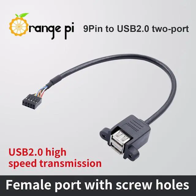 Alt view image 7 of 7 - Generic Orange Pi 5 Pro USB 2.0 to Serial (9 Pin) Converter Cable, Motherboard 9 Pin to USB2.0 Two-Port Extension Series Cable Compatible with Orange Pi 5 Pro