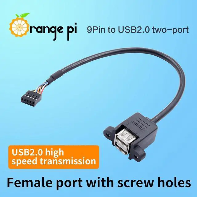 Alt view image 6 of 7 - Generic Orange Pi 5 Pro USB 2.0 to Serial (9 Pin) Converter Cable, Motherboard 9 Pin to USB2.0 Two-Port Extension Series Cable Compatible with Orange Pi 5 Pro