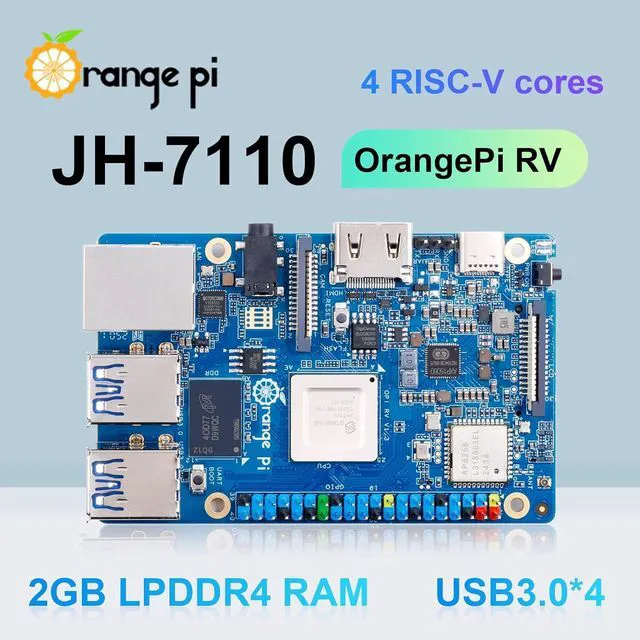 Alt view image 4 of 7 - Orange Pi RV 2G RAM RISC V 4 Core LPDDR4 1.5GHz Frequency Development Board, 4K Video Decoding Wi-Fi 5+BT 5 Orange Pi RV Single Board Computer Run Debian
