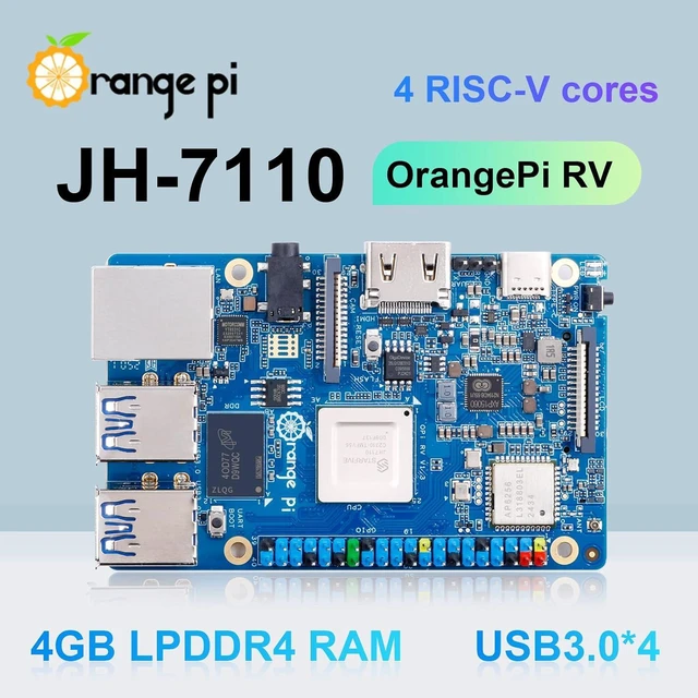Alt view image 2 of 7 - Orange Pi RV 4G RAM RISC V 4 Core LPDDR4 1.5GHz Frequency Development Board, 4K Video Decoding Wi-Fi 5+BT 5 Orange Pi RV Single Board Computer Run Debian