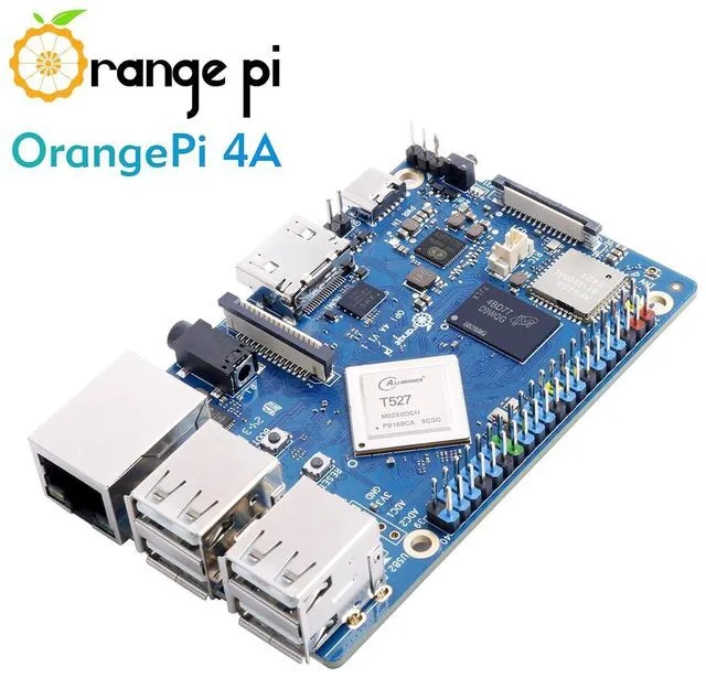 Alt view image 5 of 7 - Orange Pi 4A 2GB LPDDR4/4X Allwinner T527 Single Board Computer, 8 Core RISC-V Co-Processor 2 Tops NPU 1.8GHz Frequency Wi-Fi 5.0+BT 5.0,BLE Run Ubuntu, Debian, Android13 (Pi 4A 2GB+Supply)