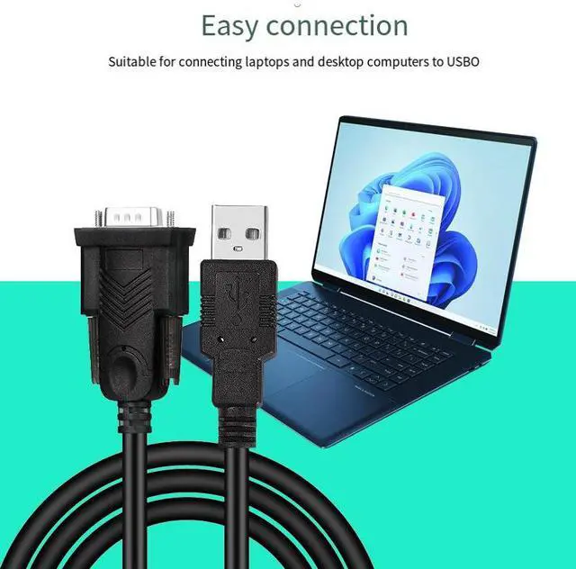 Alt view image 3 of 5 - USB to RS232 universal serial cable USB to DB9 pin COM debugging cable PLC engraving machine communication data cable 1.5m
