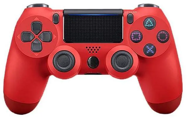 Main image of US version dual-vibration P4 game controller, European version computer six-axis P4 game controller, wireless Bluetooth P4 game controller red