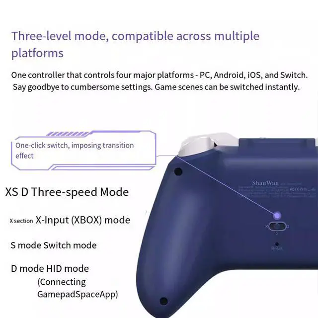 Alt view image 5 of 5 - Gamepad Q34B Wireless Bluetooth Switch PC Universal Starlight Valley Mario Landline Live Football Special Gyroscope Dual Hall Joystick Xbox Layout