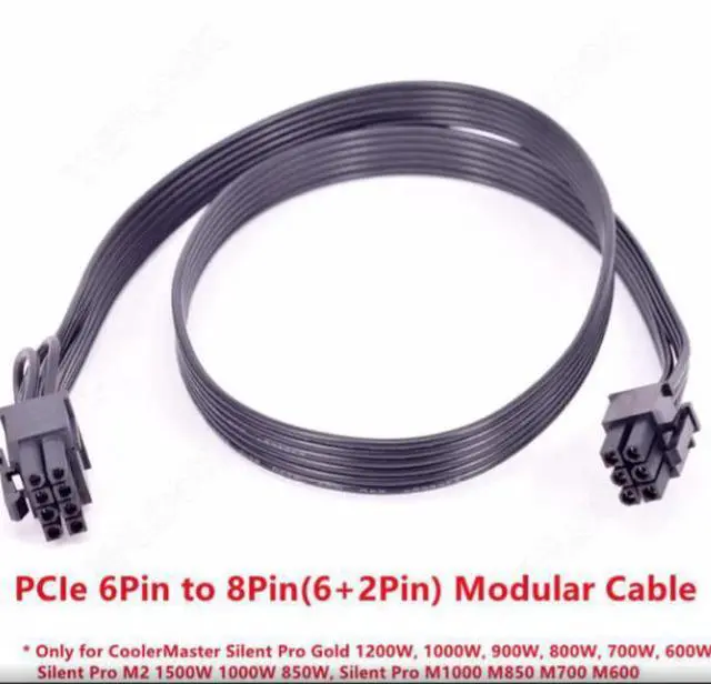 Alt view image 3 of 4 - PCIe 6Pin to 8Pin GPU Cable 60CM for CoolerMaster Silent Pro Gold 1200W 900W 800W 700W M2 1500W 1000W 850W M1000 M850 M700 M600
