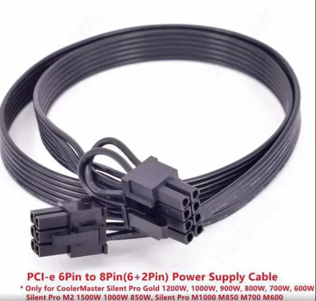 Main image of PCIe 6Pin to 8Pin GPU Cable 60CM for CoolerMaster Silent Pro Gold 1200W 900W 800W 700W M2 1500W 1000W 850W M1000 M850 M700 M600