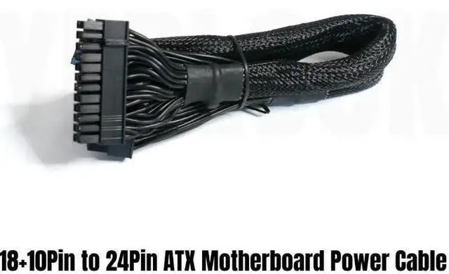 Main image of 18+10pin to 24Pin ATX Power Cable for Seasonic KM3 Series X-750 X-850 SS-1050XP3 M12II Evo Series 520 620 650 750 850 Snow Silent 750 1050 FOCUS PLUS Gold Modular Power, Sleeved Net 60CM 18AWG
