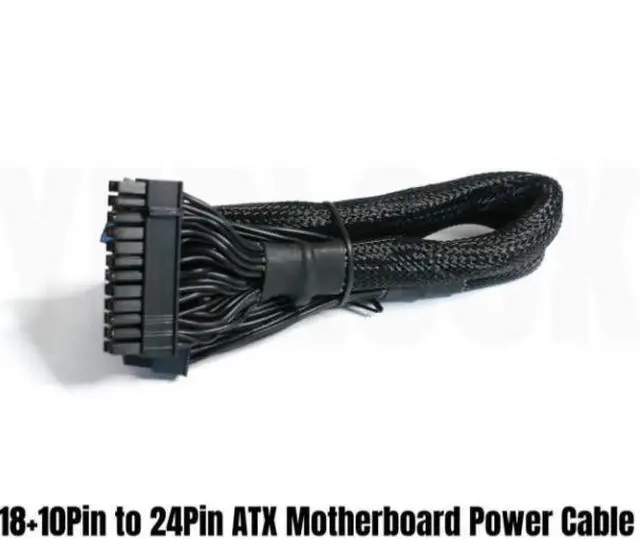 Alt view image 5 of 5 - 18+10Pin to 24Pin ATX 20+4Pin MB Main Motherboard Power Supply Cable for Seasonic PRIME Ultra Platinum PX-1000, PX-850, PX-750, PX-650, PX-550 Modular Power, Sleeved Net 60CM 18AWG