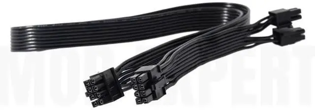 Alt view image 2 of 3 - EPS/ATX12V PSU 8Pin to Dual 8pin 4+4Pin CPU Power Cable for Seasonic PRIME, FOCUS, CORE, M12II EVO, SnowSilent Series Modular Power