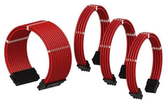 Alt view image 2 of 7 - Power module cable, motherboard cable, graphics card extension cable, silicone cable cover, braided wire, complete power module, total length 25CM All white