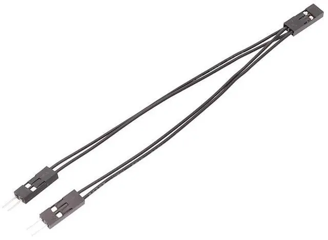 Alt view image 5 of 5 - Terminal wire 2.54 connection line 2-pin one-to-two split line one bus to two male 10cm