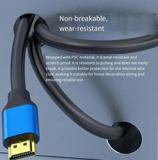 Alt view image 5 of 5 - HDMI version 2.0 4K computer monitor connection cable for TV projector data high-definition cable wholesale HDMI cable