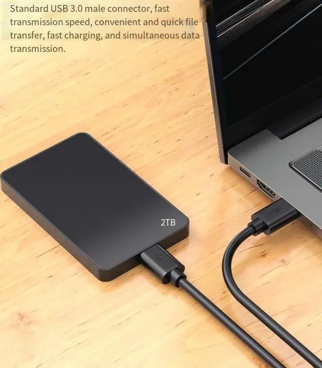 Alt view image 5 of 5 - USB 3.0 male-to-male USB bidirectional two-pronged A-type both ends portable hard drive box data cable two-pronged USB cable male-to-male