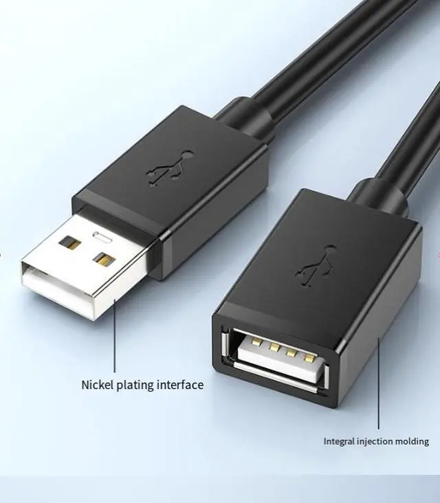 Alt view image 4 of 6 - USB 2.0 extension cable (male to female) complete set of USB data cable for computer, USB flash drive, mouse, extended USB cable