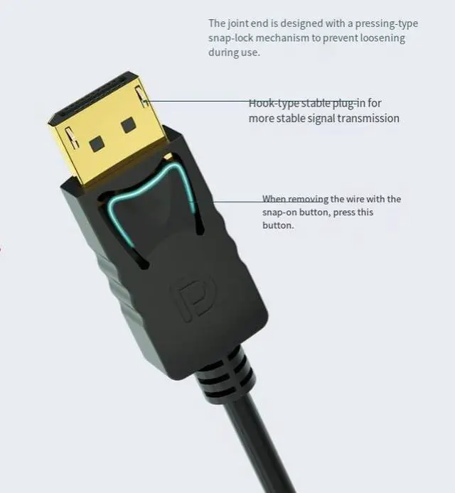 Alt view image 5 of 6 - DP to HDMI cable 1.8 meters for 4K conversion cable for connecting computer monitor to convert from large DP to HDMI cable 1080p