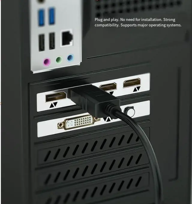 Alt view image 4 of 6 - DP to HDMI cable 1.8 meters for 4K conversion cable for connecting computer monitor to convert from large DP to HDMI cable 1080p