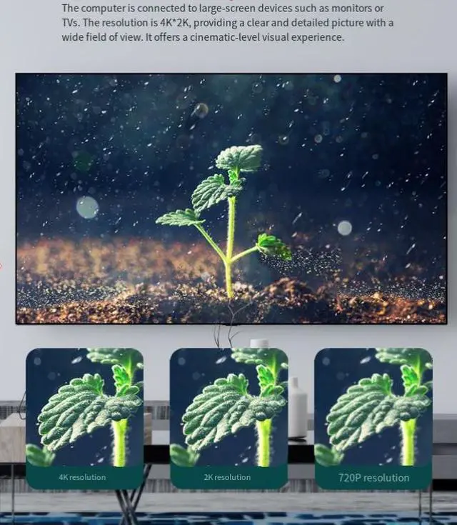 Alt view image 3 of 6 - DP to HDMI cable 1.8 meters for 4K conversion cable for connecting computer monitor to convert from large DP to HDMI cable 1080p