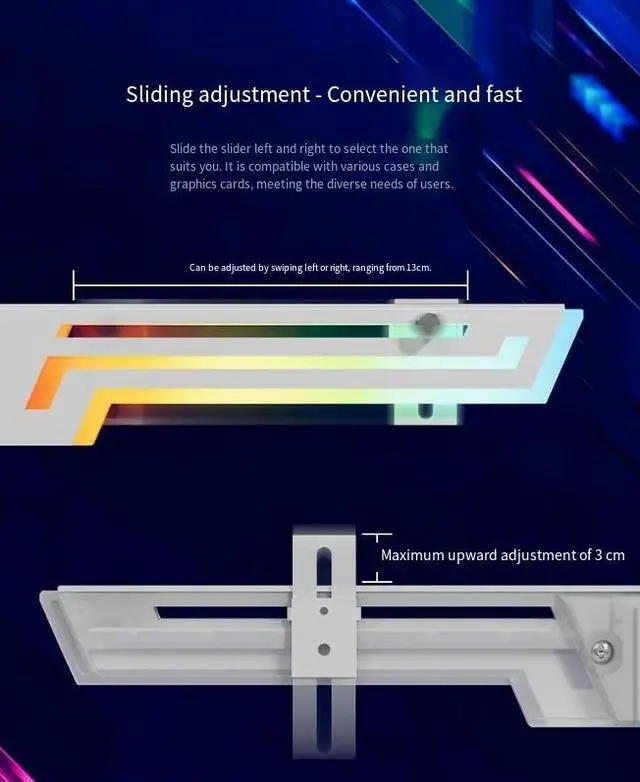 Alt view image 6 of 6 - GPU stand ARGB synchronized light show hydraulic jack horizontally installed in the sea view room horizontally installed GPU stand ARGB black new model