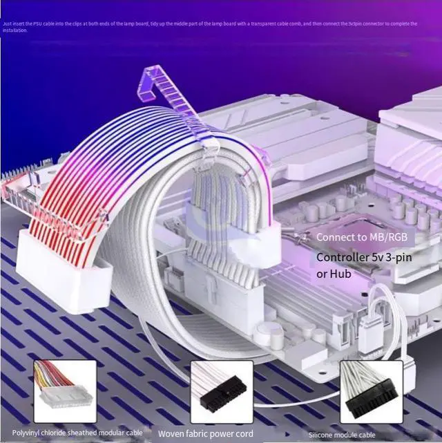Alt view image 5 of 6 - Godlight synchronous ARGB soft light panel - Power lines of motherboard and graphics card glow