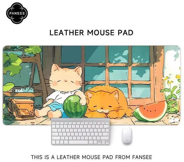 Main image of Cute cat mouse pad - Extra large, creative cartoon mouse pad for girls, computer keyboard pad for office desk, large size, anti-slip, 35.43 x 15.75 inches 11