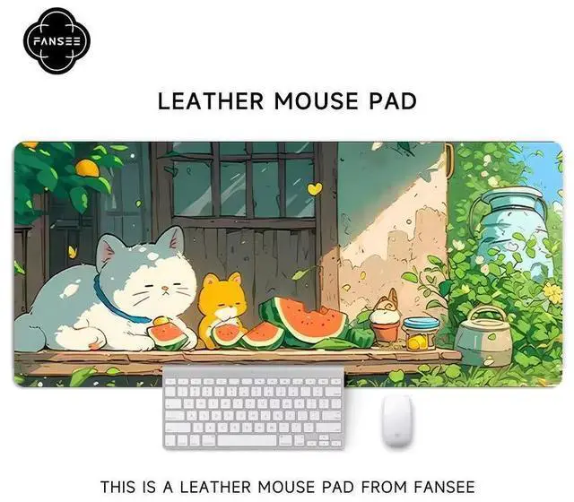 Main image of Cute cat mouse pad - Extra large, creative cartoon mouse pad for girls, computer keyboard pad for office desk, large size, anti-slip, 35.43 x 15.75 inches 7
