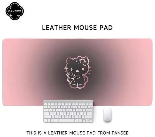 Main image of Kitty Cat mouse pad - Extra large, simple, cute, girls' cartooncustom computer keyboard desk pad - Large size, dirt-resistant