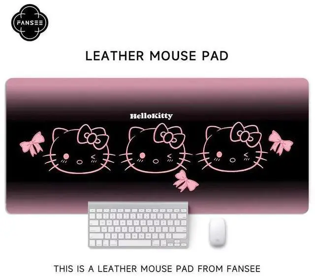 Main image of Kitty Cat mouse pad - Extra large,simple,cute,girls' cartoon custom computer keyboard deskpad -Large size,
dirt-resistant 5mm 900x400mm