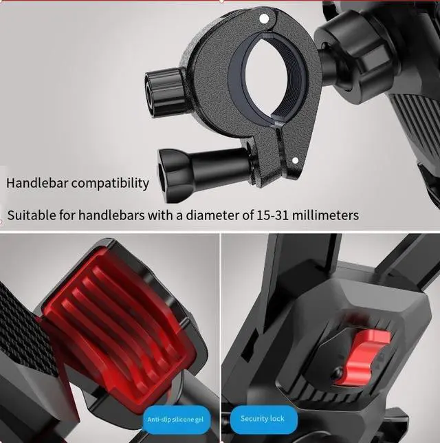 Alt view image 2 of 5 - New outdoor mobile phone bike lazy support 4. 7-7 inches motorcycle fixing bracket universal type