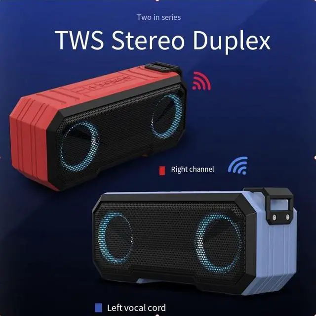 Alt view image 7 of 7 - Wireless Bluetooth speaker with calendar alarm clock, temperature display, desktop multi-functional Bluetooth speaker red