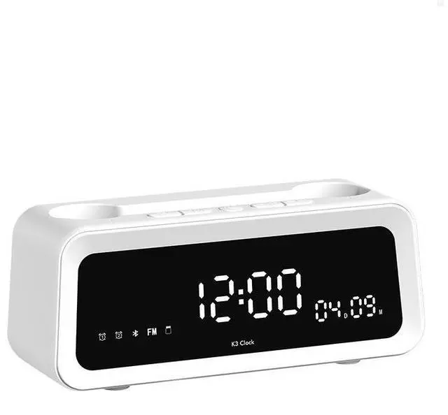 Alt view image 3 of 7 - Wireless Bluetooth speaker with calendar alarm clock, temperature display, desktop multi-functional Bluetooth speaker
