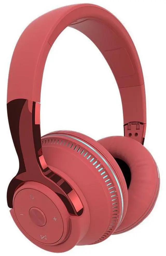 Alt view image 2 of 7 - Wireless over-ear Bluetooth headphones with bass stereo sound card, colorful LED display, computer headset white