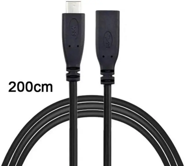 Alt view image 6 of 6 - USB-C USB 3.1 Type C Male to Female Extension Data Cable for Laptop & Macbook Tablet Mobile Phone 2m UC-218-BK-2.0M