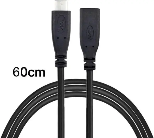 Alt view image 2 of 5 - USB-C USB 3.1 Type C Male to Female Extension Data Cable for Macbook Tablet Mobile Phone 60cm UC-218-BK-0.6M