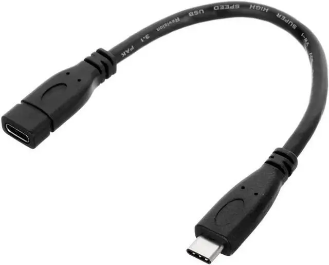 Alt view image 4 of 5 - USB-C USB 3.1 Type C Male to Female Extension Data Cable for Macbook Tablet Mobile Phone 20cm UC-218-BK-0.2M