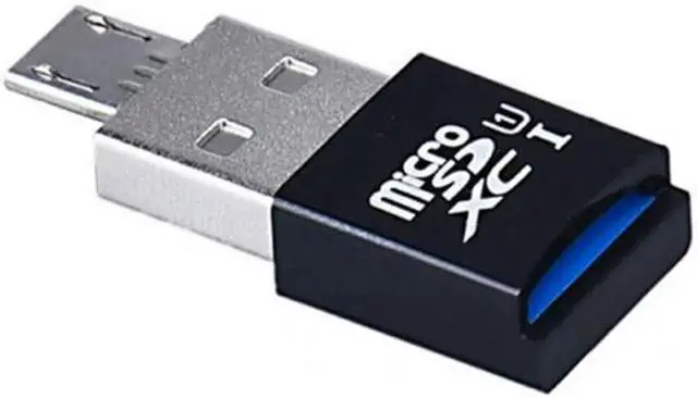 Alt view image 7 of 7 - Mini Size USB 3.0 to Micro SD SDXC TF Card Reader with Micro USB 5pin OTG Adapter for Tablet / Cell Phone GT-186/U3-286-BK