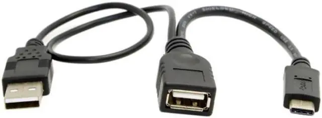 Alt view image 4 of 5 - USB-C Type-C USB 3.1 to USB 2.0 Female OTG Data Cable with Power for Cell Phone & Tablet & Laptop & Macbook Pro UC-001-BK