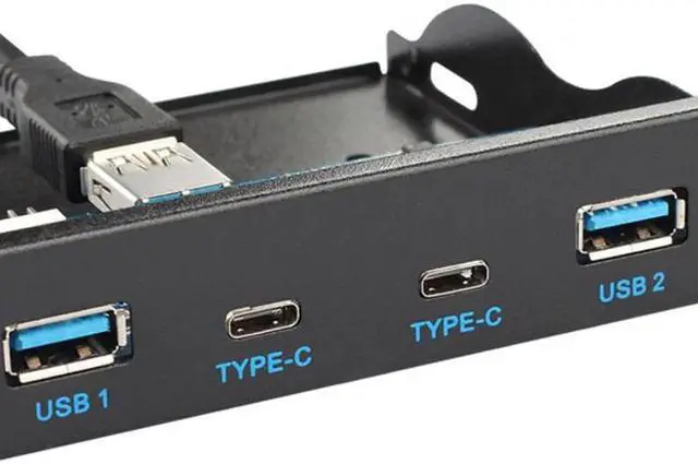 Alt view image 7 of 7 - USB 3.1 Front Panel Header to USB-C & USB 3.0 HUB 4 Ports Front Panel Motherboard Cable for 3.5" Floppy Bay UC-126