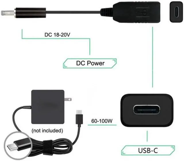 Alt view image 6 of 7 - USB 3.1 Type C USB-C to 7.4*5.0mm Plug Cable UC-103